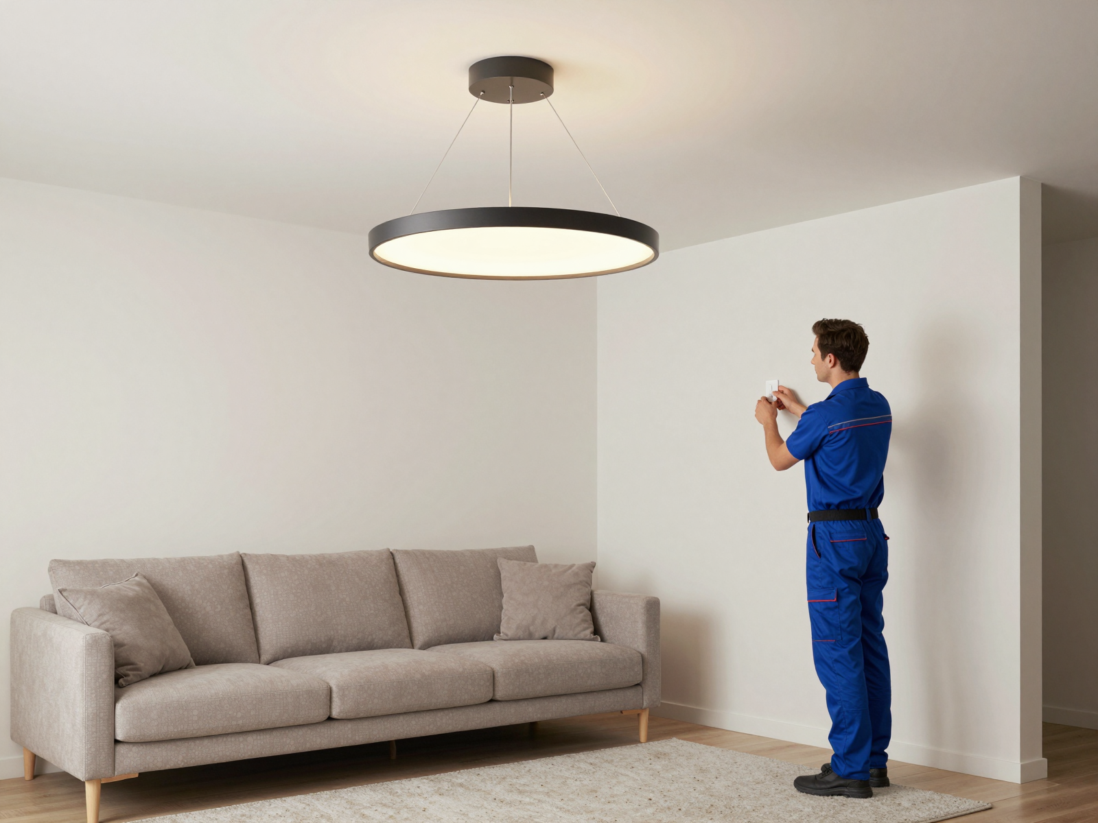 Completed lighting installation in modern home